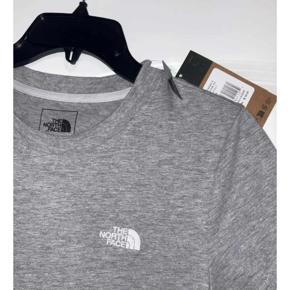 The North Face Women's Grey Embroidered Short Sleeve Size Small NWT - Picture 3 of 6